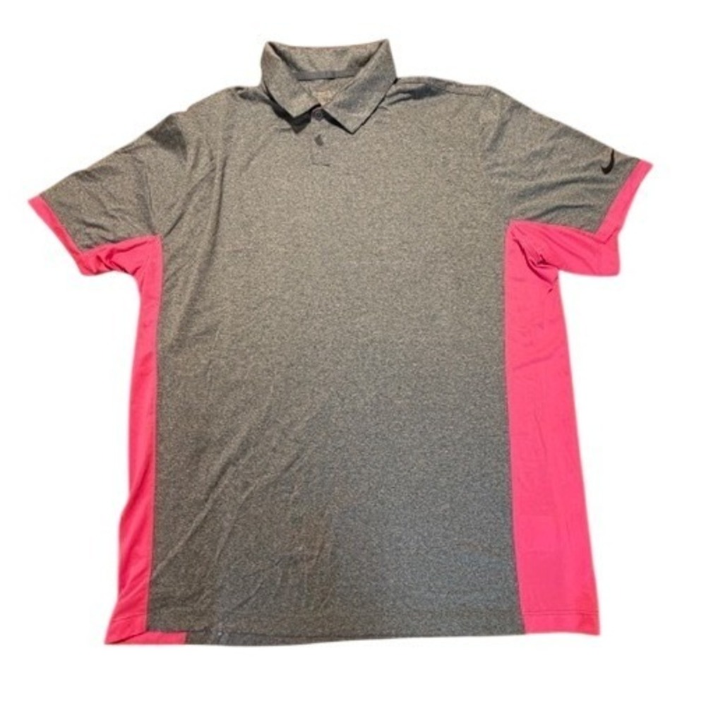 Nike Golf Tour Performance‎ Dri-FIT Polo Shirt Mens XL Grey Pink